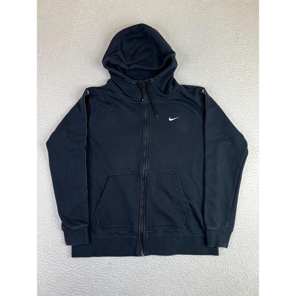 Nike‎ Hoodie Womens Medium Black Full Zip Fleece Tape Sweatshirt AR3056-011